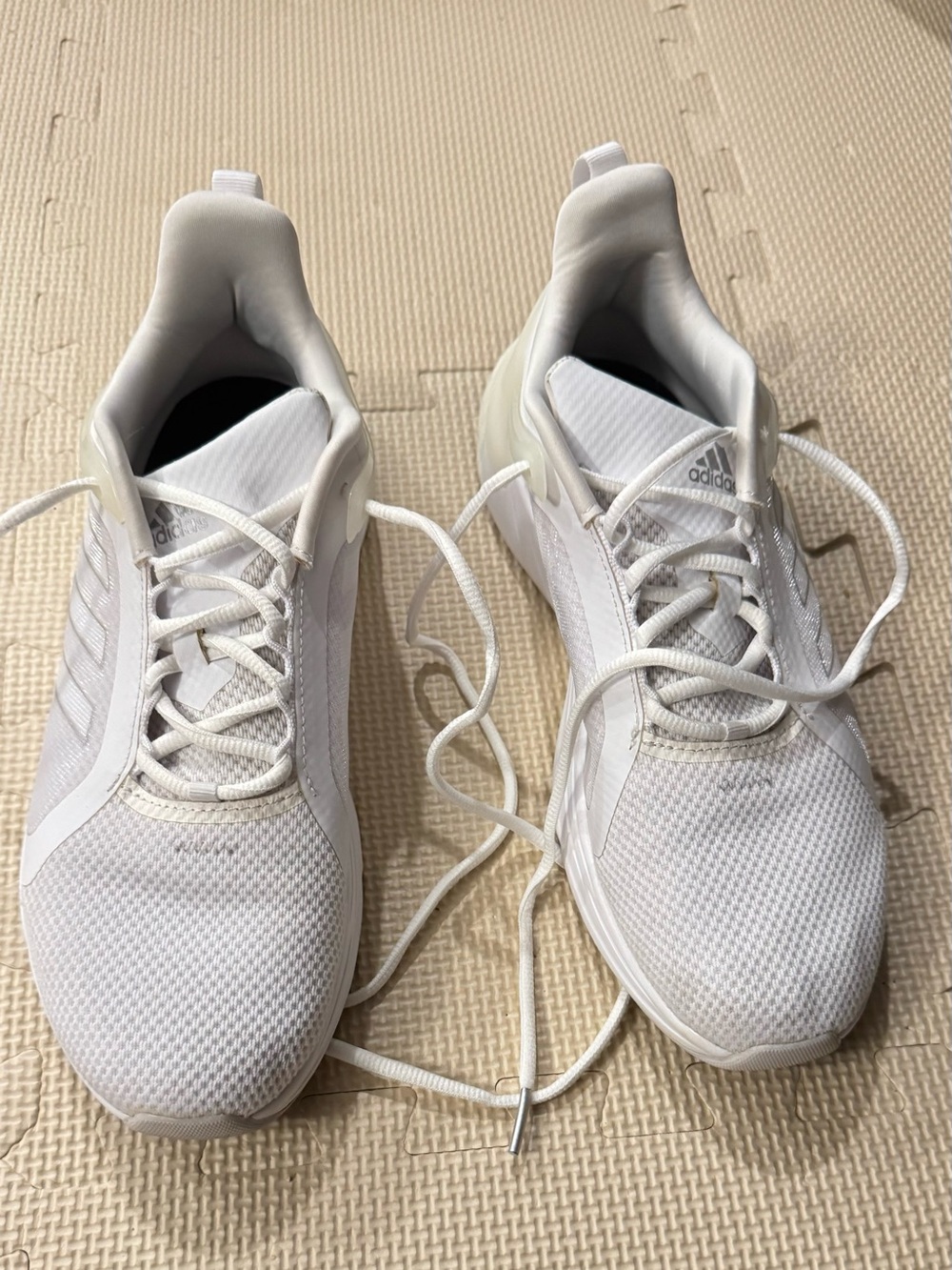 adidas women’s White Athletic Lace-Up Sneakers
